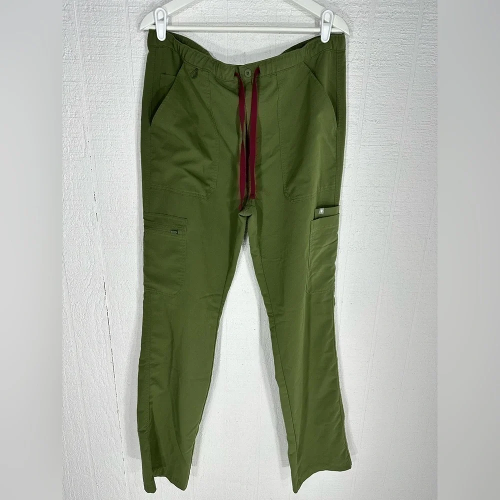 Figs Cairo cargo scrub pants green size L